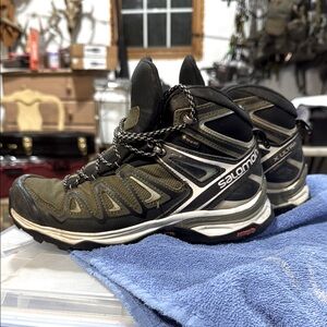Salomon X Ultra 3 Mid GTX Olive Size 7.5 Women's Lace Up Contagrip Hiking Boots